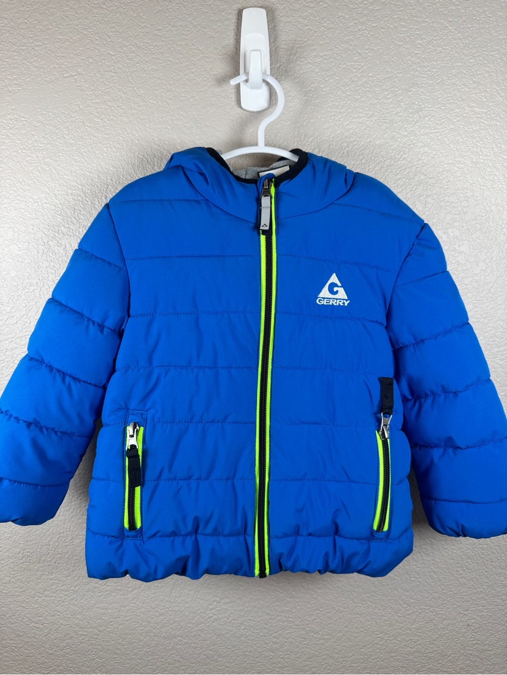 Gerry Weber Bright Blue Kids' Hooded Puffer with Neon Trim